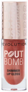 REVOLUTION Pout Bomb Shimmer,błyszczyk do ust, Nude Glow,przód