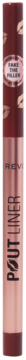 Revolution Pout Bomb Lip Liner w odcieniu Cookie Warm Brown, pionowo, z hasłem "Make The Rules".