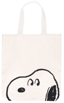 SNOOPY ,torba bawełniana, Beżowa,przód