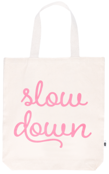 ELOY ,torba bawełniana, Slow Down, Beżowa,przód