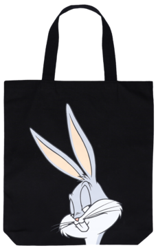 WARNER BROS ,torba bawełniana na ramię, Bugs Bunny, Czarna,przód