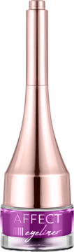 Fioletowy żelowy eyeliner Affect Simple Lines. Szklany słoiczek, metaliczna miedziana zakrętka z pędzelkiem.