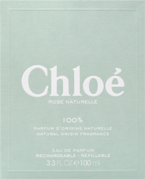 Chloé Rose Naturelle naturalna Eau de Parfum 100ml, miętowo-zielone opakowanie, widok z przodu.