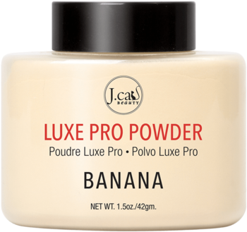 J.CAT BEAUTY Luxe Pro ,puder do twarzy, sypki, utrwalający, nr 101 Banana,przód