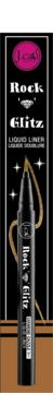 J.Cat Beauty Rock Glitz eyeliner w pisaku Golden Boy, czarny z brokatową złotą kreską, widok pionowy.