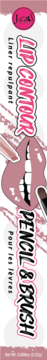 Leax Lip Contour Pencil & Brush. Pink & white packaging, stylized lips, text "Liner repulpant".