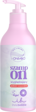 HAIR IN BALANCE BY ONLYBIO Invisibobble ,szampon do włosów, wygładzający,przód