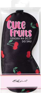 EWA SCHMITT Cute Fruits ,opaska na oczy, zaciemniająca, Czarna,przód