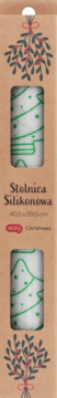 Stolnica Silikonowa Christmas (40x29.5cm) w brązowym opakowaniu z jemiołą i matą w zielone choinki.