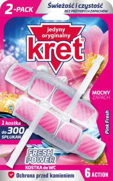 KRET Fresh Power ,kostki do WC, Pink Fresh,przód