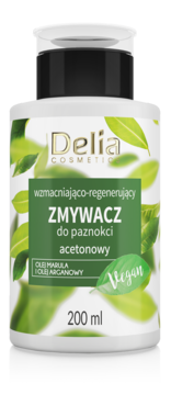 DELIA COSMETICS ,zmywacz do paznokci, acetonowy, wzmacniająco-regenerujący,przód