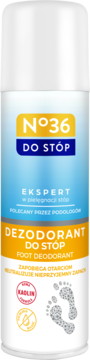 Biały dezodorant N°36 do stóp z kaolinem, widok z przodu, zapobiega otarciom, neutralizuje zapach.