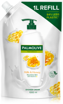 PALMOLIVE Naturals ,żel pod prysznic, kremowy, Mleko i Miód, zapas,przód