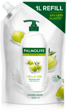 PALMOLIVE Naturals ,żel pod prysznic, kremowy, Oliwka i Mleko, zapas,przód