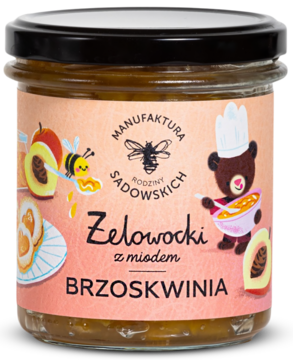 MANUFAKTURA RODZINY SADOWSKICH Żelowocki ,brzoskwinie w żelu z miodem,przód