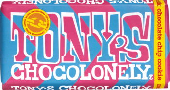 TONY'S CHOCOLONELY ,czekolada mleczna z kawałkami ciastek i czekolady,przód