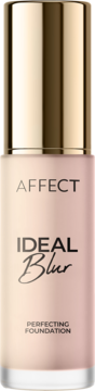 Affect Ideal Blur podkład wygładzający w jasnej butelce z jasnoróżowym płynem i złotą nakrętką, widok z przodu.