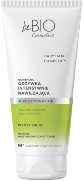 BEBIO COSMETICS Baby Hair Complex Super Hydration,odżywka do włosów suchych, intensywnie nawilżająca,przód