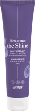 Fioletowa tuba Anwen Here Comes The Shine, primer do włosów wysokoporowatych, widok frontalny.