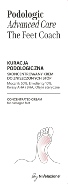 PODOLOGIC BY NIVELAZIONE Advanced Care ,krem do stóp, zniszczonych, skoncentrowany, Kuracja podologiczna,,przód