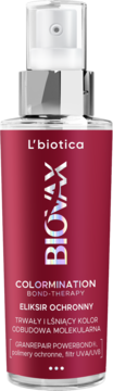 L'BIOTICA BIOVAX Colormination Bond-Therapy,eliksir do włosów, ochronny,przód