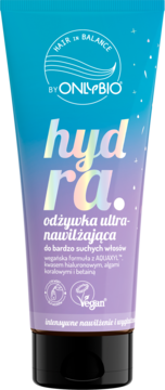 HAIR IN BALANCE BY ONLYBIO Hydra ,odżywka do włosów, intensywna, nawilżająco-wygładzająca,przód