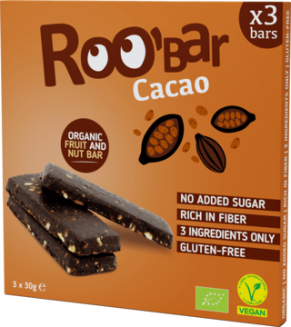ROOBAR ,baton owocowy, kakao, Bio,przód