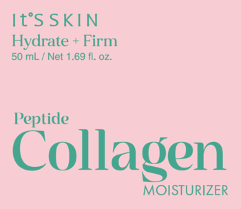 Różowe opakowanie It'S SKIN Hydrate + Firm Peptide Collagen Moisturizer 50ml, widok przodu.