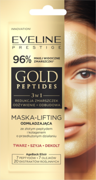 EVELINE PRESTIGE Gold Peptides ,maseczka do twarzy, liftingująca, odmładzająca,przód