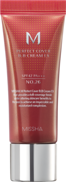 MISSHA Perfect Cover ,krem BB z filtrem SPF42/PA+++, nr 26 Natural Caramel,przód