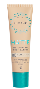 LUMENE Matte ,podkład do twarzy, matujący, SPF 20, nr 00 Ultra Light,przód