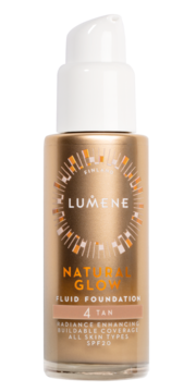 LUMENE Natural Glow ,podkład do twarzy, rozświetlający, SPF 20, nr 4 Tan,przód