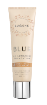 LUMENE Blur ,podkład do twarzy, długotrwały, 16H, SPF 15, nr 4 Warm Honey,przód