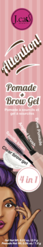 J.CAT BEAUTY Attention! ,pomada do stylizacji brwi, 4w1, Dark Brown,przód