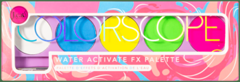 Paleta J.Cat Beauty Colorscope Water Activate FX Bright z 5 żywymi eyelinerami UV w kolorowym opakowaniu, widok z przodu.