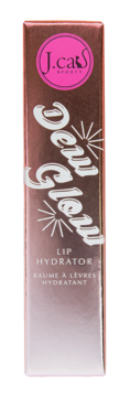 Front J.Cat Beauty Dewy Gelée nawilżający balsam do ust w rose gold metalicznym opakowaniu z różowym logo.