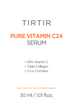 Biała etykieta TIRTIR Pure Vitamin C24 Serum 30ml, z 24% witaminy C, kolagenem i Cica Complex.
