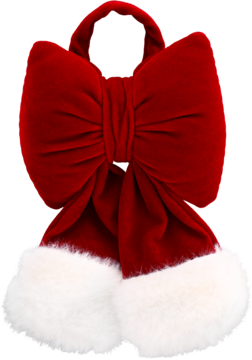 Kokarda wisząca Eloy bordo z białym puszystym futerkiem, miękka, welurowa, w wymiarach 14x10cm.