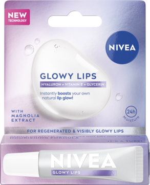 NIVEA Glowy Lips ,balsam do ust, 24h nawilżenia, Ekstrakt z Magnolii,przód