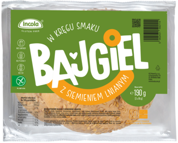 INCOLA ,bajgle, z siemieniem lnianym, bezglutenowe,przód