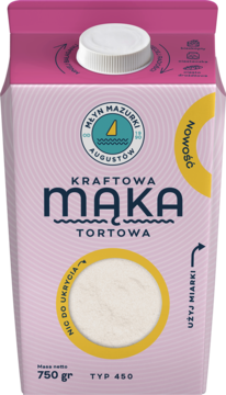 MŁYN MAZURKI ,mąka pszenna, tortowa, kraftowa, typ 450,przód
