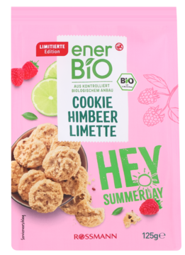 ENERBIO ,ciasteczka, Malina i Limonka,przód