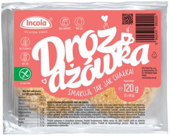 INCOLA ,drożdżówka, jak chałka, bezglutenowa,przód