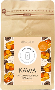 ORZECHOWNIA ,kawa mielona o smaku Słonego Karmelu, 100% Arabica,przód