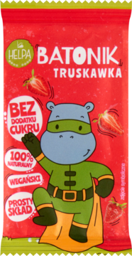 HELPA ,batonik daktylowy, z Truskawką,przód
