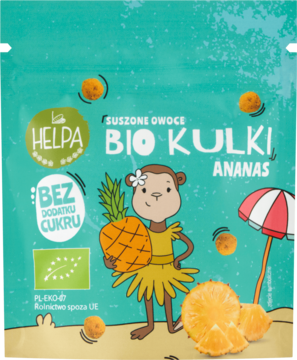 HELPA ,suszone owoce, kulki Ananas, Bio,przód