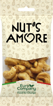 NUT'S AMORE ,orzechy nerkowca, smażone i solone,przód