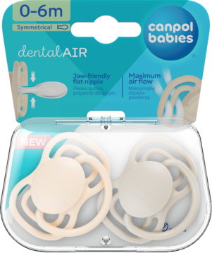 CANPOL BABIES dentalAIR ,smoczek symetryczny, silikonowy, 0-6m,przód