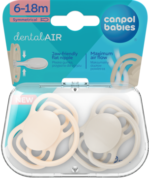 CANPOL BABIES dentalAIR ,smoczek symetryczny, silikonowy, 6-18m,przód
