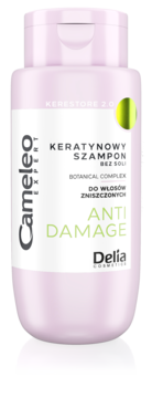 DELIA COSMETICS CAMELEO Expert Anti Damage,szampon do włosów zniszczonych, keratynowy,przód